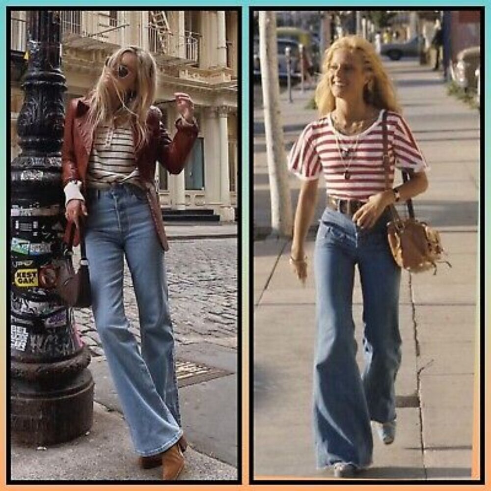 Re/Done Levi’s Two Tone Ultra High Rise 70s Wide Leg‎ Jeans